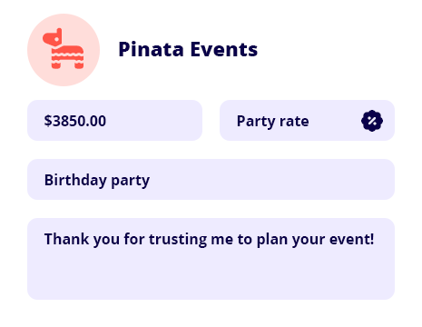 Projects Custom Rates Custom rates for specific jobs. If you’re an event planner you might have a ‘regular’ rate and a ‘wedding’ rate. Reckon One lets you set up item rates by project, so discounts or premiums are automatically included on specific types of jobs. Perfect for contractors and venue managers. Available on the medium version for only $3/month more.